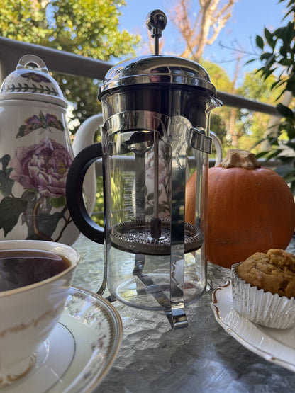 Starbucks Barista 8 Cup French Press Glass  Etched Stainless Steel Coffee Black